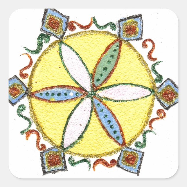 Adesivo Quadrado Belo padrão de vetor de estrela inspiracional (Frente)