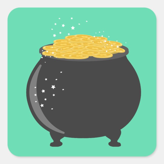 Adesivo Quadrado Belo Pote de Dourado (Frente)