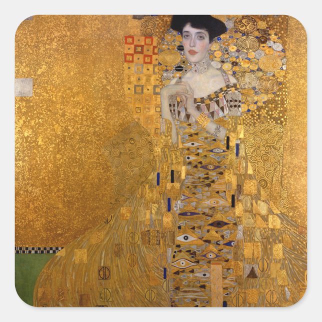 Adesivo Quadrado Belo retrato de uma senhora de Gustav Klimt,Deco (Frente)