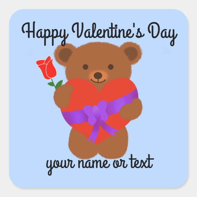 Adesivo Quadrado Belo Urso de Teddy Nº 1 (Frente)