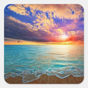 Adesivo Quadrado Belo Vinheta Esquadrado do Mar