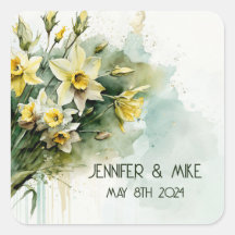 Belos narcisos de água amarela