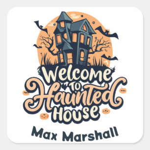 Adesivo Quadrado Bem-vindo à Casa Assombrada - Batty para você