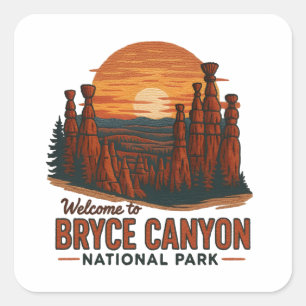 Adesivo Quadrado Bem-vindo à Embroiderme Bryce Canyon Nacional EUA