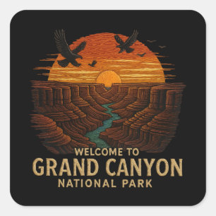Adesivo Quadrado Bem-vindo à Embroiderme Grand Canyon National USA
