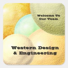 Adesivo Quadrado Bem-Vindo À Nossa Equipe Pastel Empregada Apreciaç