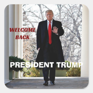 Adesivo Quadrado Bem-vindo ao Presidente Trump