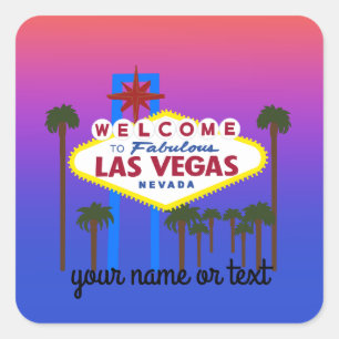 Adesivo Quadrado Bem-vindo ao Sinal de Las Vegas 3 Stickers