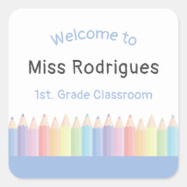 Adesivo Quadrado Bem-vindo Professor Personalizado à Sala de Aula