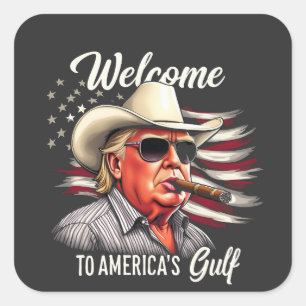 Adesivo Quadrado Bem-vindos à América do Golfo Trump East Cost do M