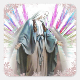 Adesivo Quadrado Bênção da Virgem Maria Vestido de Natal