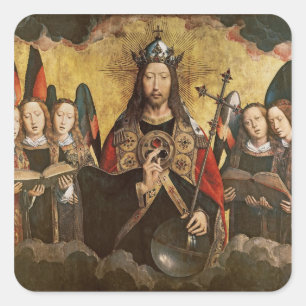 Adesivo Quadrado Bênção do cristo, painel central de um triptych