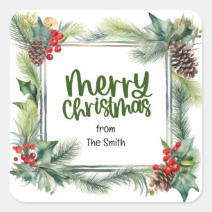 Adesivo Quadrado Bênção natalícia coroa calorosos desejos de amor p