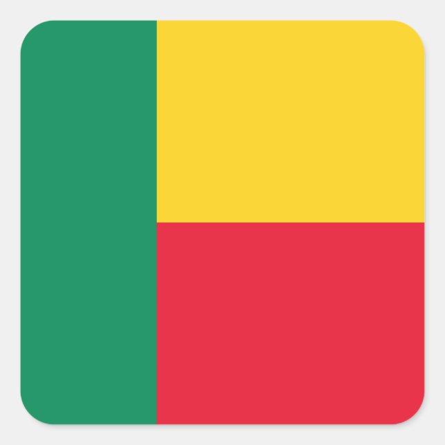 Adesivo Quadrado Benin Flag (Frente)