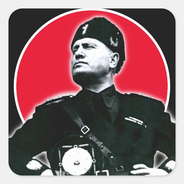 Adesivo Quadrado Benito Mussolini (Frente)