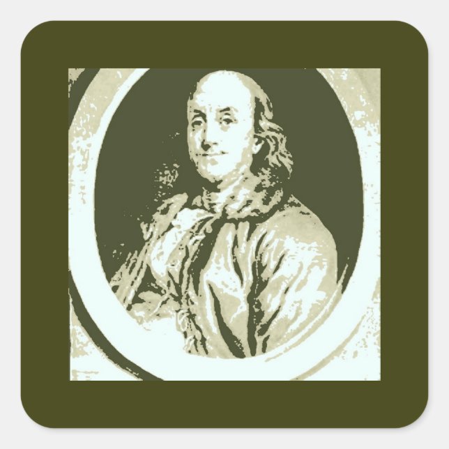 Adesivo Quadrado Benjamin Franklin (Frente)