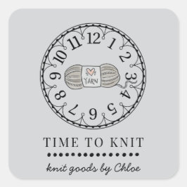 Adesivo Quadrado Bens de Knit feitos à mão