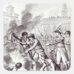 Adesivo Quadrado Bens ingleses queimados em Amsterdão