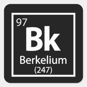 Adesivo Quadrado Berkelium - Mesa periódica da ciência de Berkele