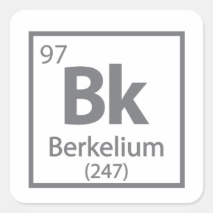 Adesivo Quadrado Berkelium - Mesa periódica da ciência de Berkeley