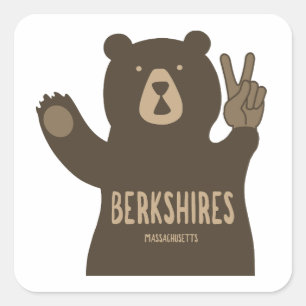 Adesivo Quadrado Berkshires Massachusetts Urso da Paz