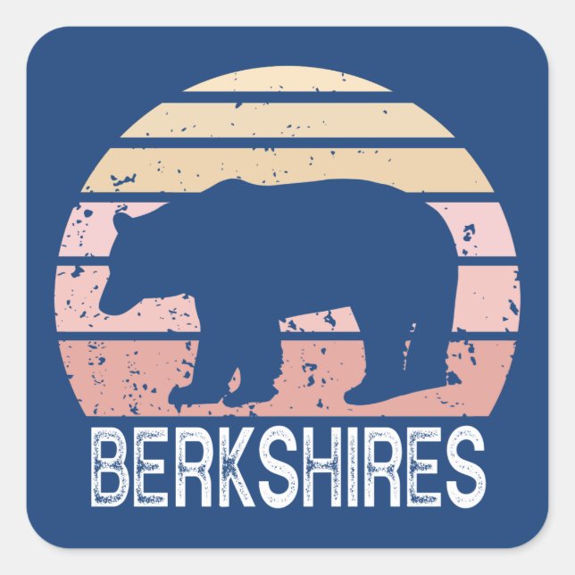 Adesivo Quadrado Berkshires Retro Bear (Frente)