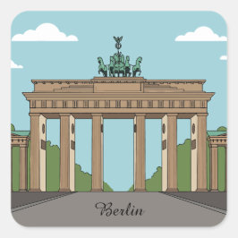 Adesivo Quadrado Berlin Brandenburg Gate – Classic City Landmark