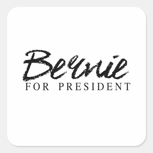 Adesivo Quadrado Bernie Para Presidente Signature (Frente)