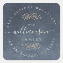 Berries Dourados Russos Sprig Dark Blue Natal