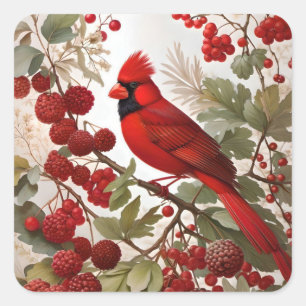 Adesivo Quadrado Berries Vermelho norte Cardinal