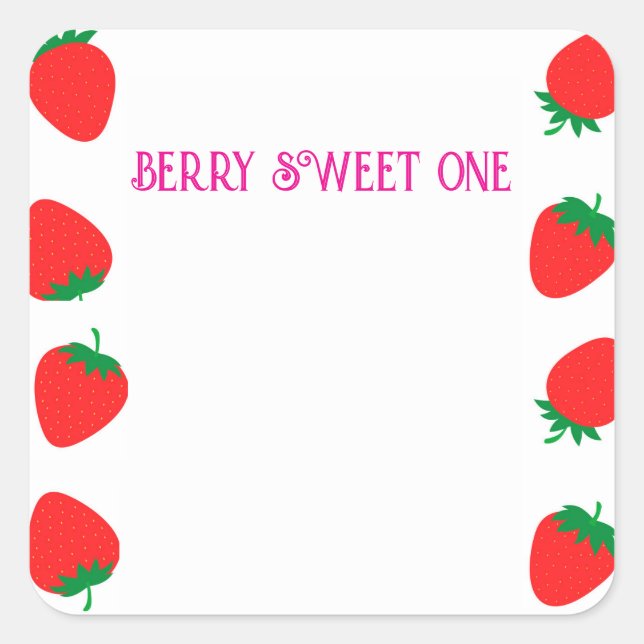 Adesivo Quadrado Berry Sweet One Square Sticker (Frente)