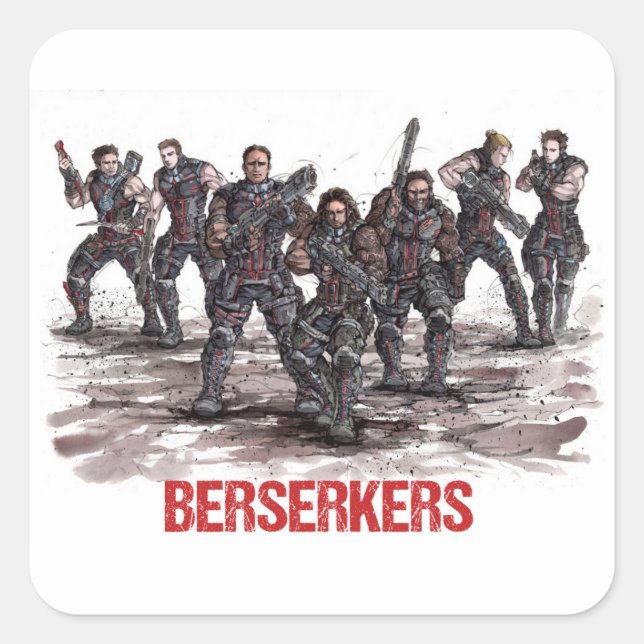 Adesivo Quadrado Berserkers Stickers (Frente)