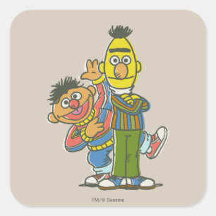Adesivo Quadrado Bert e Ernie Estilo Clássico