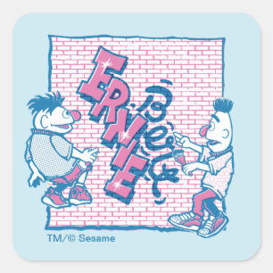 Adesivo Quadrado Bert & Ernie Grafite de rua