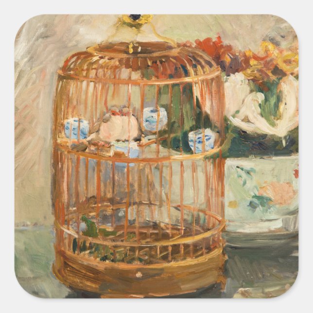 Adesivo Quadrado Berthe Morisot - A Gaiola (Frente)