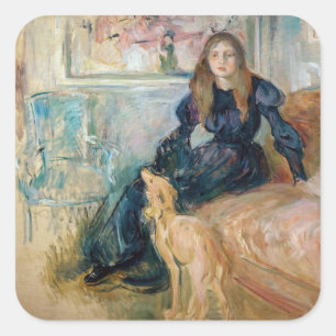 Adesivo Quadrado Berthe Morisot - Julie e o seu Greyhound Laerte