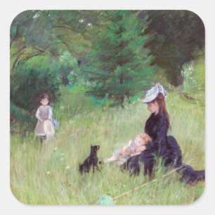 Adesivo Quadrado Berthe Morisot - Num Parque / Dans le parc