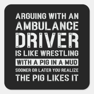Adesivo Quadrado Best Ambulance Driver Paramedic Emergency Emt Ems