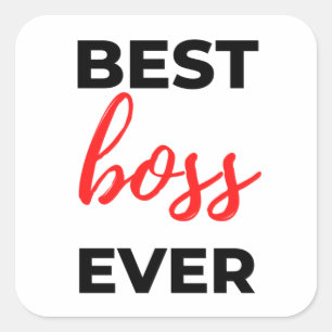 Adesivo Quadrado Best Boss Ever 2