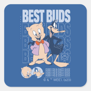 Adesivo Quadrado Best Buds Porky Pig & DAFFY DUCK™