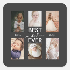Adesivo Quadrado Best Dad Ever Customizable year and images