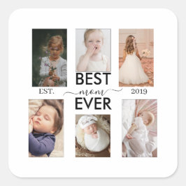 Adesivo Quadrado Best Mom Ever Customizable year and images