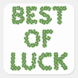 Adesivo Quadrado Best of Luck Clovers Greeting
