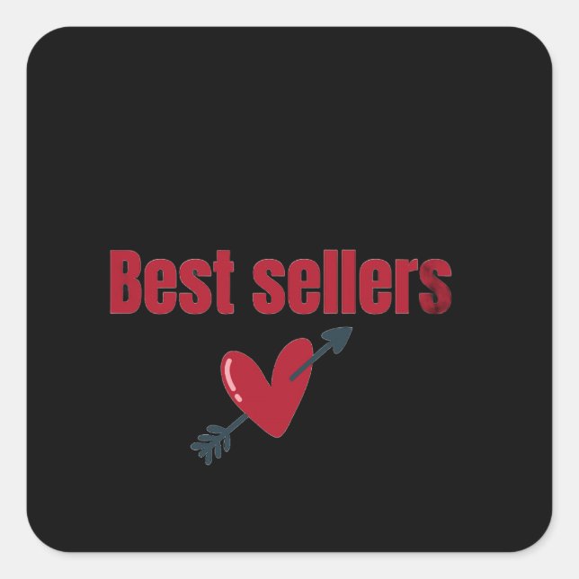 Adesivo Quadrado Best Sellers Valentine Heart Arrow T-Shirt (Frente)