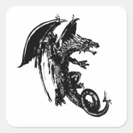 Adesivo Quadrado Besta do Dragão Noturno