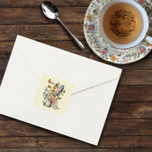 Adesivo Quadrado Beth Steampunk Fada