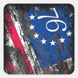 Adesivo Quadrado Betsy Ross Flag 1776 Patriótico 4 de julho