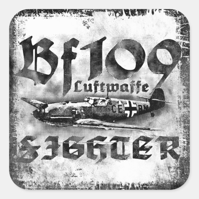 Adesivo Quadrado Bf 109 Sticker Quadrado (Frente)