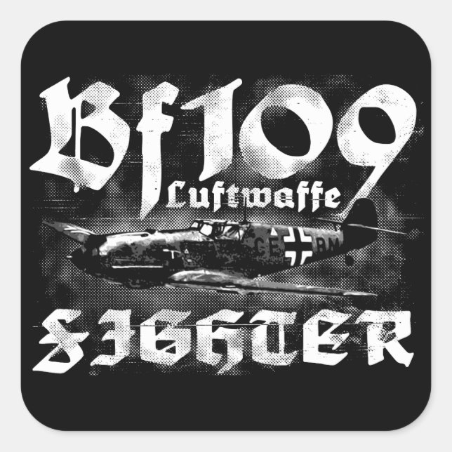 Adesivo Quadrado Bf 109 Sticker Quadrado (Frente)