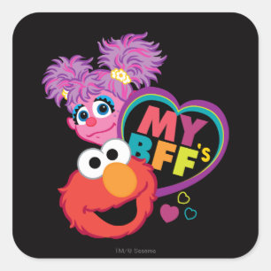 Adesivo Quadrado BFF Abby e Elmo